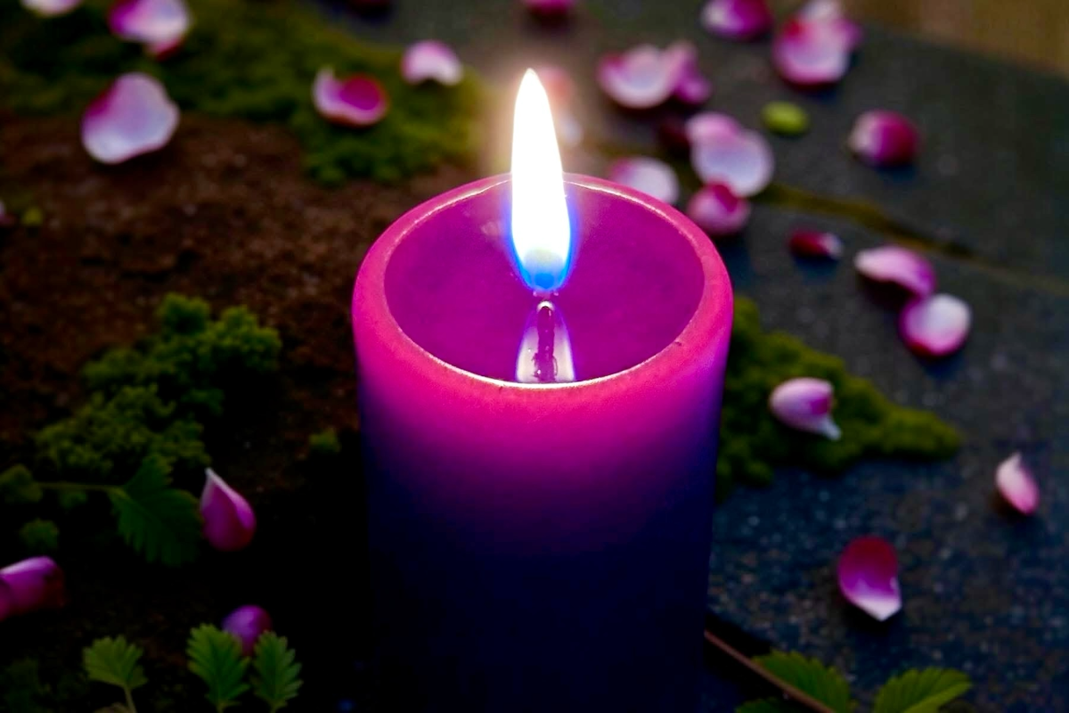 Proper Candle Wax Pool A ritual spell candle completely melted to the outer edges with an even wax pool by White Magick Alchemy.